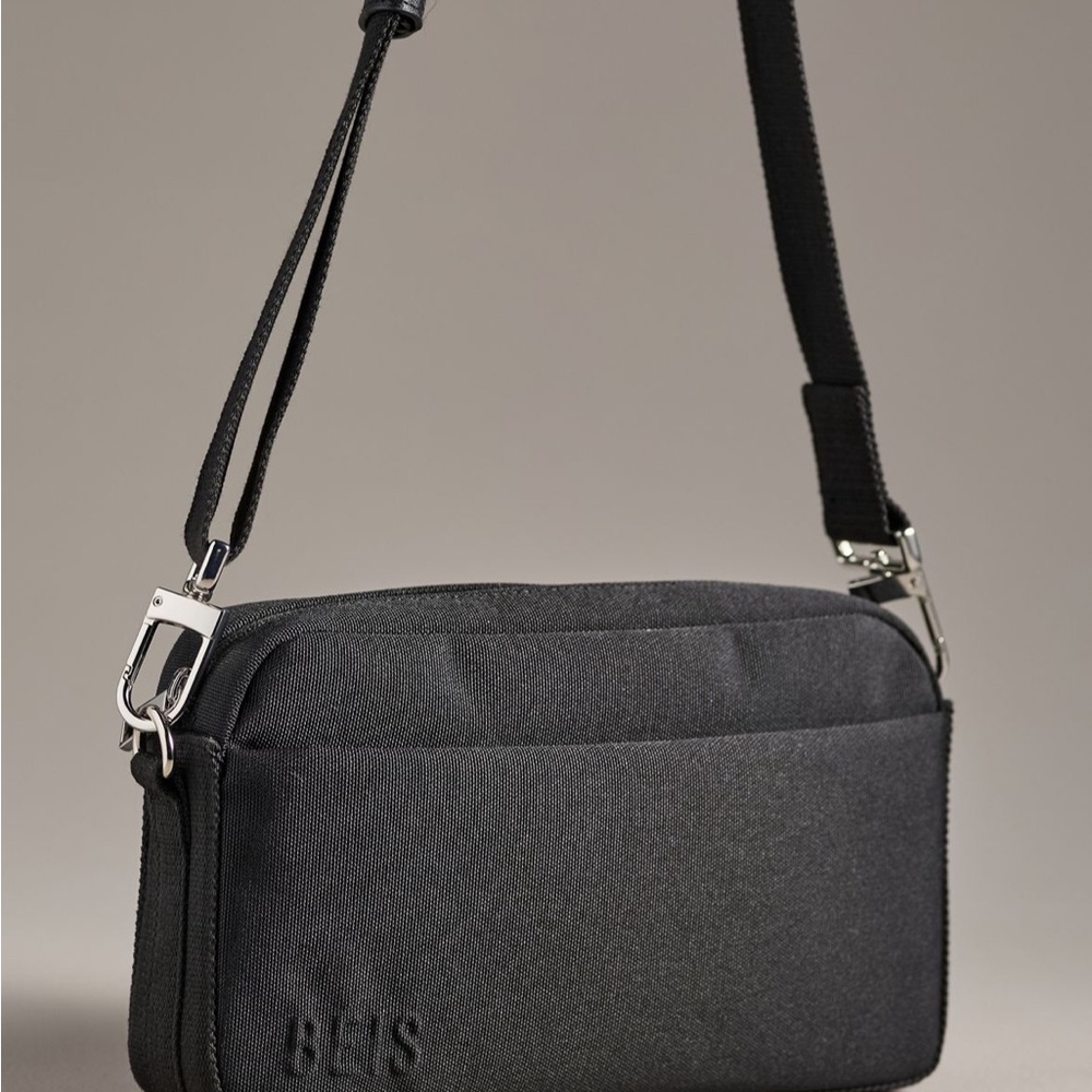 Stylish Black Beis Travel Crossbody Bag